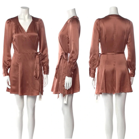 REFORMATION Silk Wrap Dress S - Picture 1 of 7